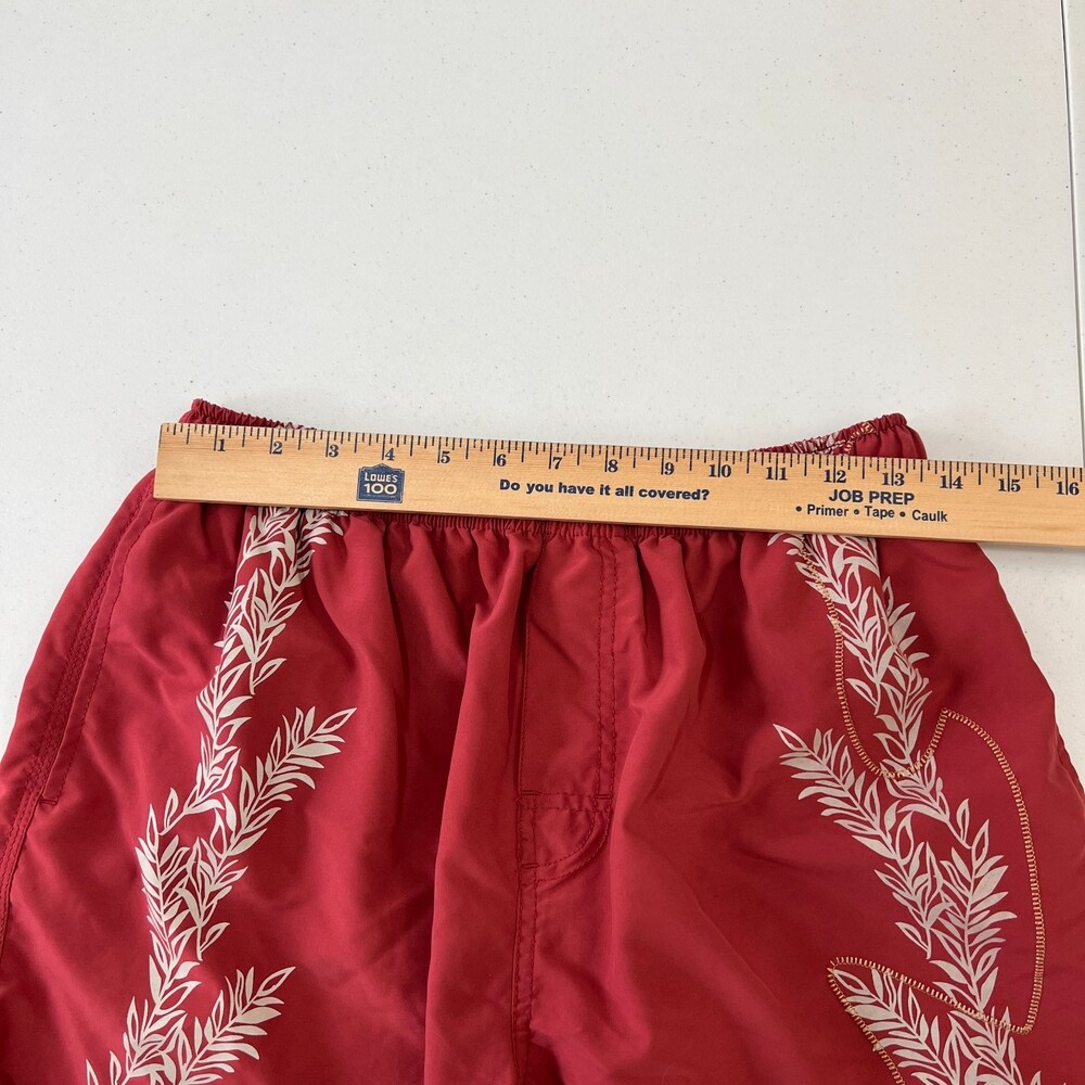 Quiksilver Edition Red Floral Lined Swim Trunks - Men's Size Medium - Picture 9 of 12